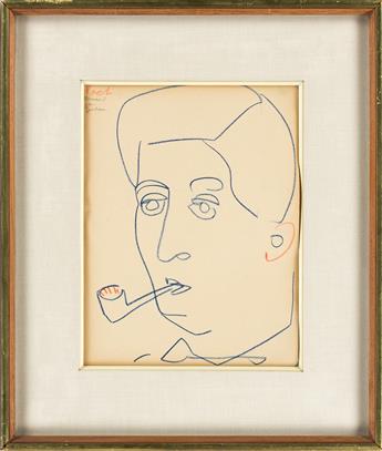 JOHN GRAHAM (1886-1961) Two color crayon portrait drawings.